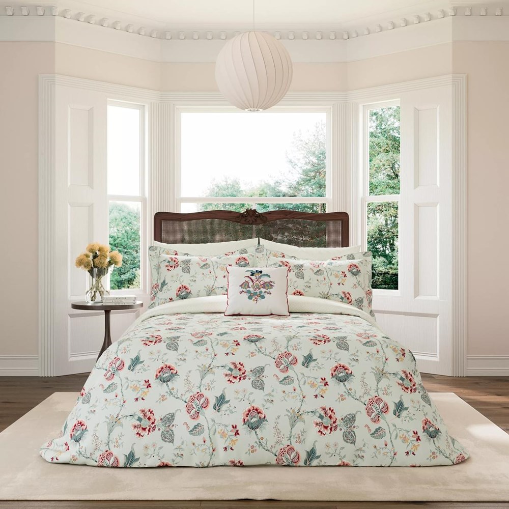 Palampore Trail Floral Bedding by V&A in Duck Egg Teal